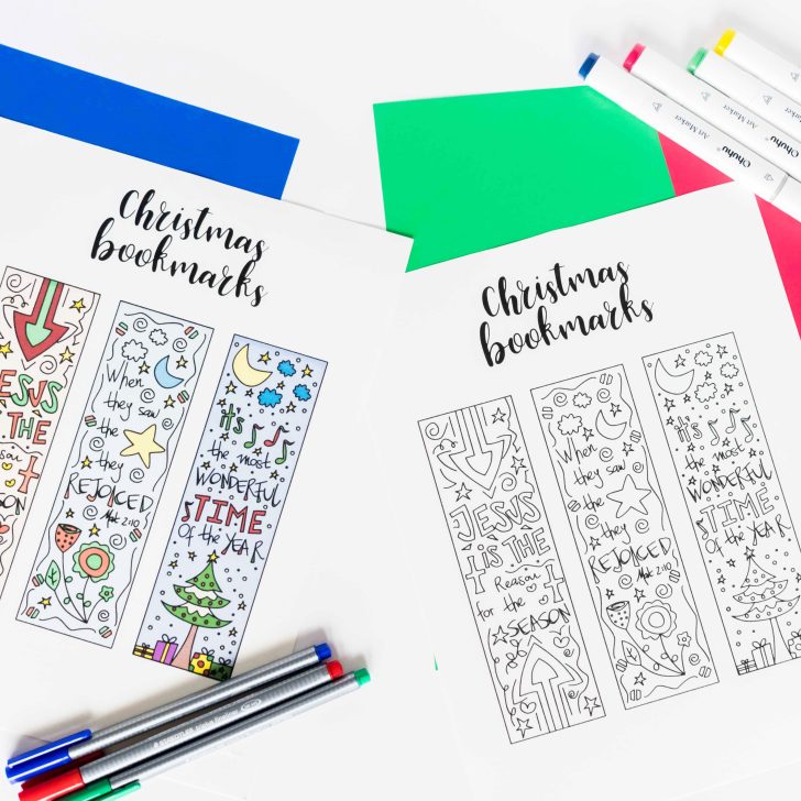 These hand drawn Coloring Christmas Bookmarks are so beautifully designed! Use them to mark your books, or to give as a present for your loved ones!