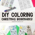 Coloring Christmas Bookmarks free printable - Pinterest image