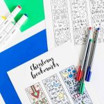 Coloring Christmas Bookmarks free printable - Pinterest image