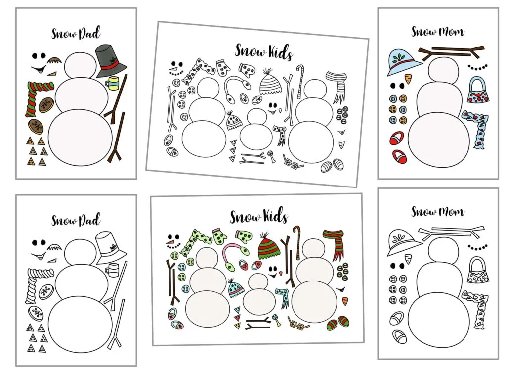 build a snow man craft printable