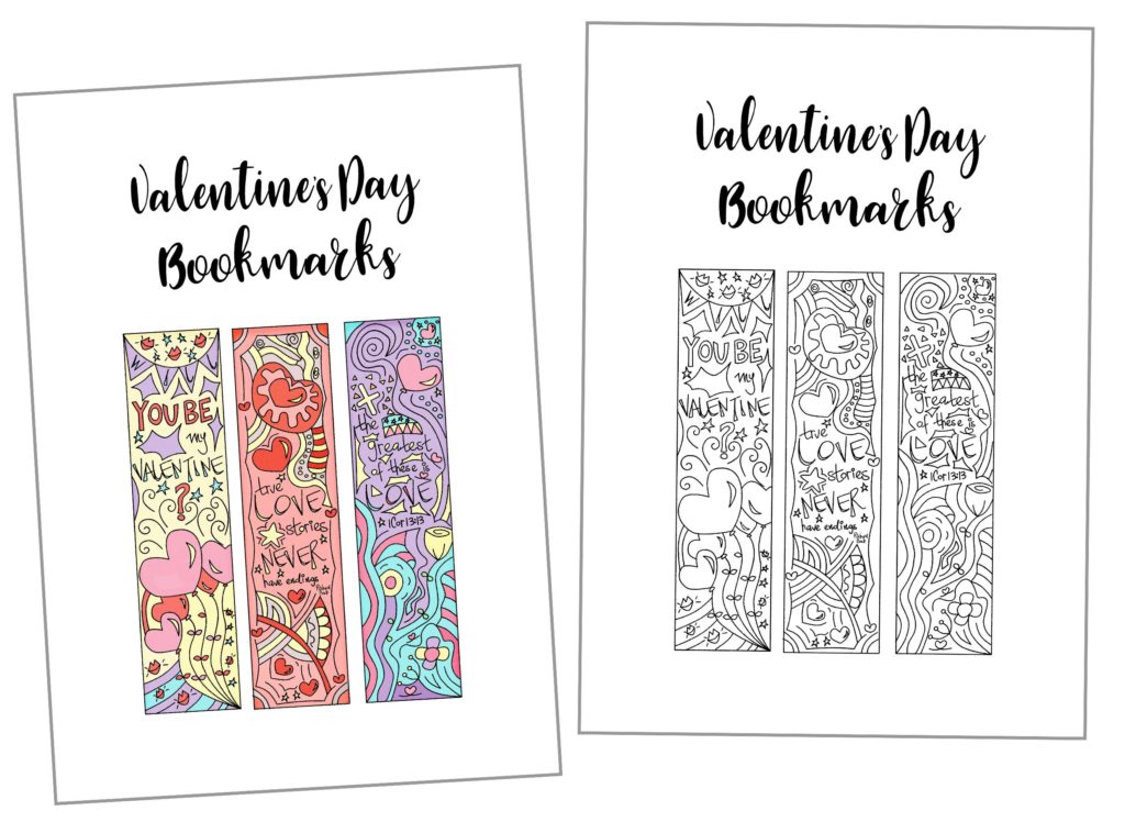 For this great day I designed this cute Coloring Valentine's Day Bookmarks Free Printable, go and print as many as you want and share them with your favorite people in the world!