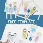 Popsicle Stick Christmas Story Puppet Craft for Kids & Free Template -Pinterest Image