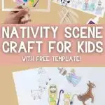 Popsicle Stick Christmas Story Puppet Craft for Kids & Free Template -Pinterest Image