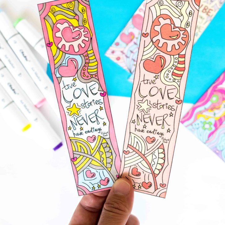 For this great day I designed this cute Coloring Valentine's Day Bookmarks Free Printable, go and print as many as you want and share them with your favorite people in the world!