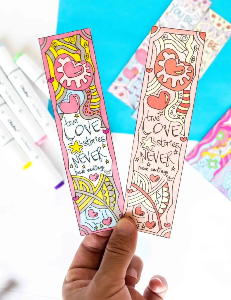 For this great day I designed this cute Coloring Valentine's Day Bookmarks Free Printable, go and print as many as you want and share them with your favorite people in the world!