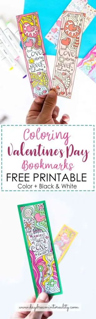 For this great day I designed this cute Coloring Valentine's Day Bookmarks Free Printable, go and print as many as you want and share them with your favorite people in the world!