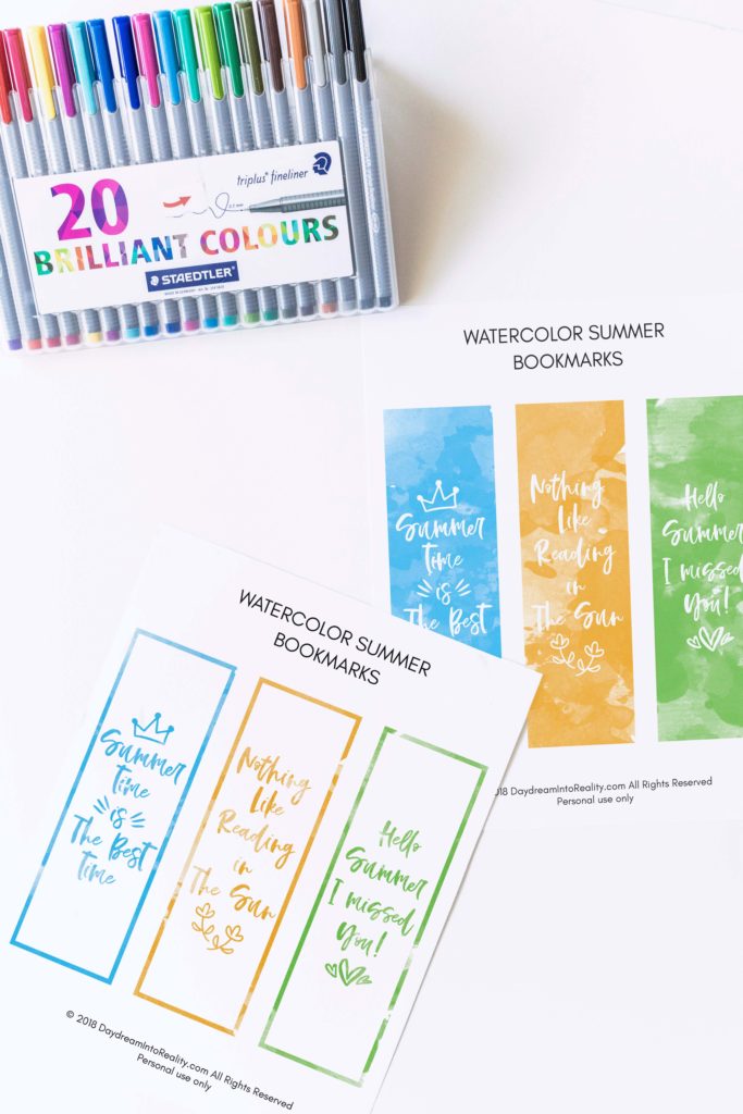 Get your books ready for summer with these adorable Free Watercolor Summer Bookmarks! After all, there's nothing better than reading a book under the sun!