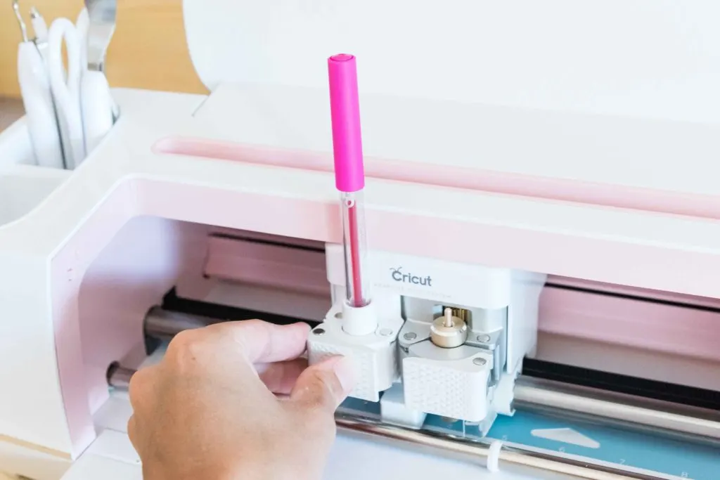 Finishing installing pen in the Cricut Maker