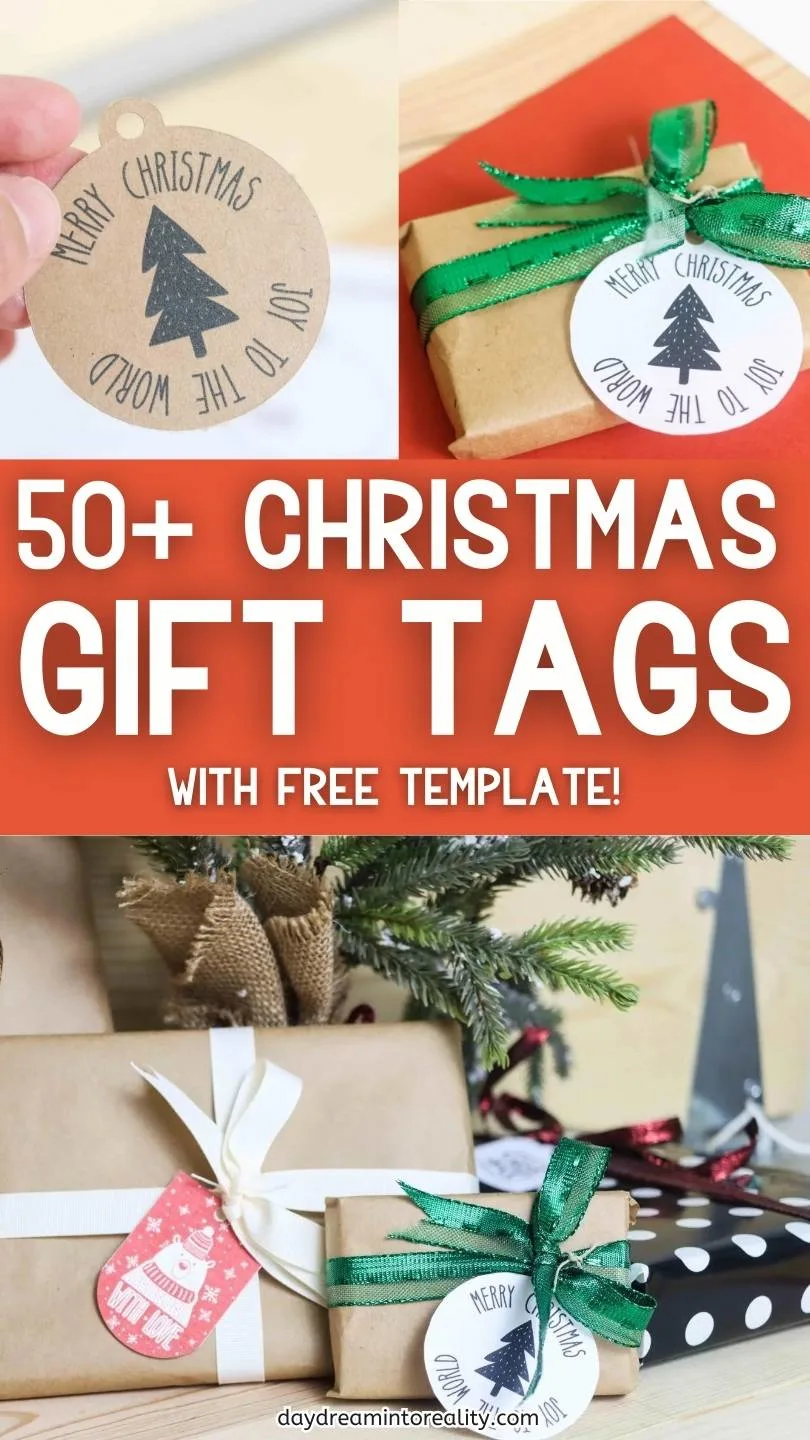 Christmas Gift Tags Free Printable - Pinterest Image