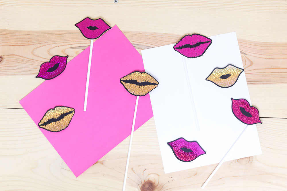 assorted lips photo props made with cricut machine