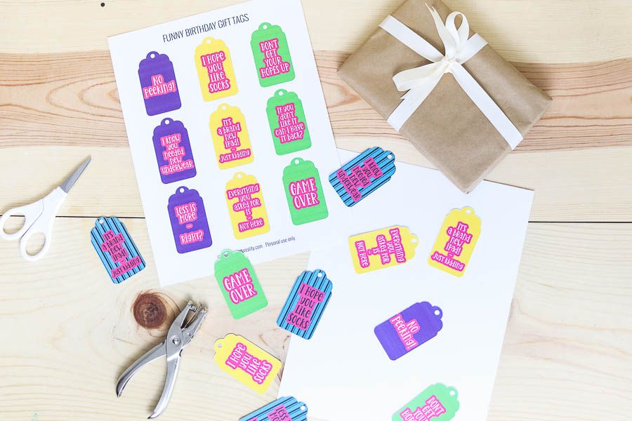 Assorted birthday gift tags free printable