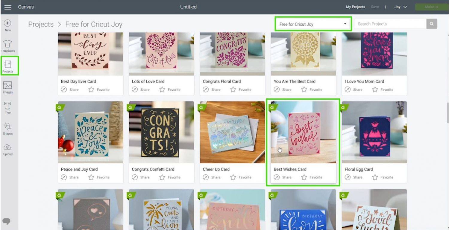 free Cricut Joy products