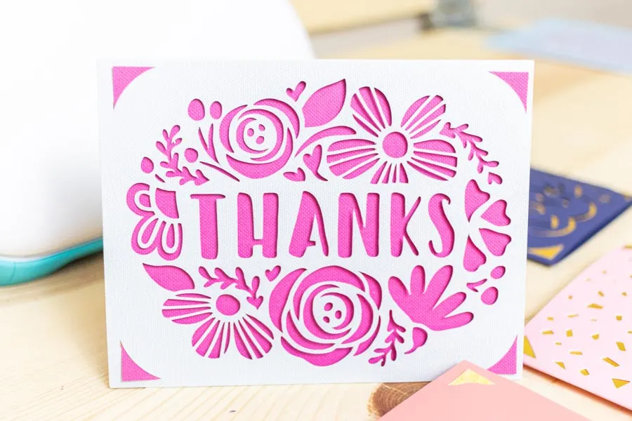 Thank you card made with Cricut Joy