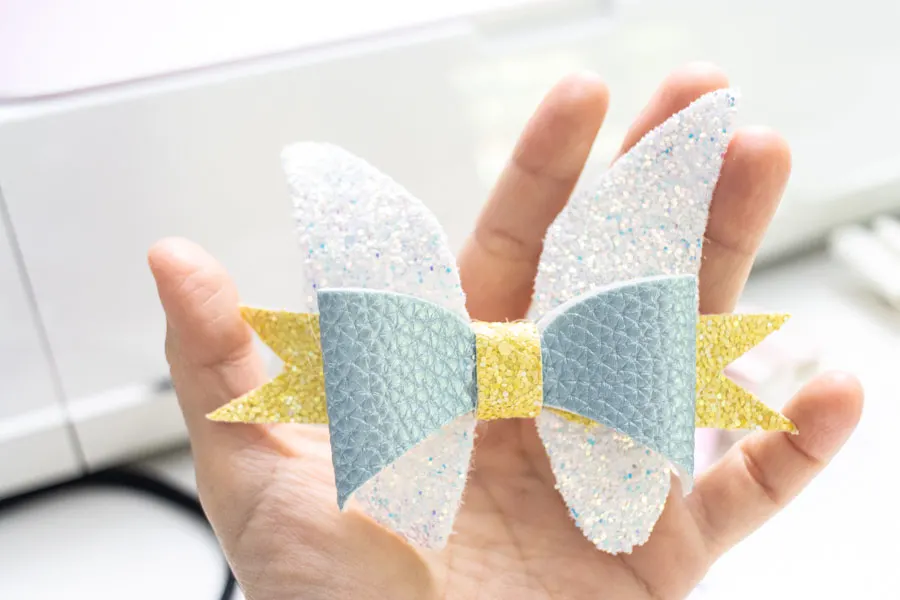 fairy hair bow made with cricut