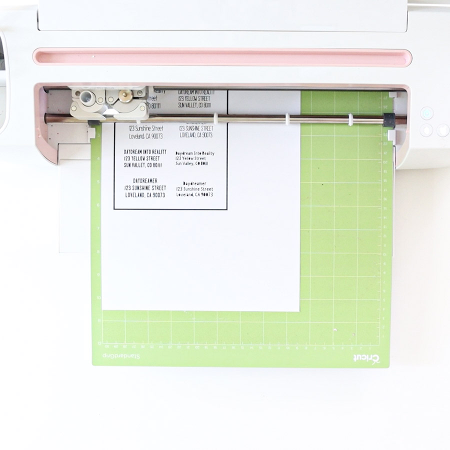 loading print then cut envelope labels to cricut