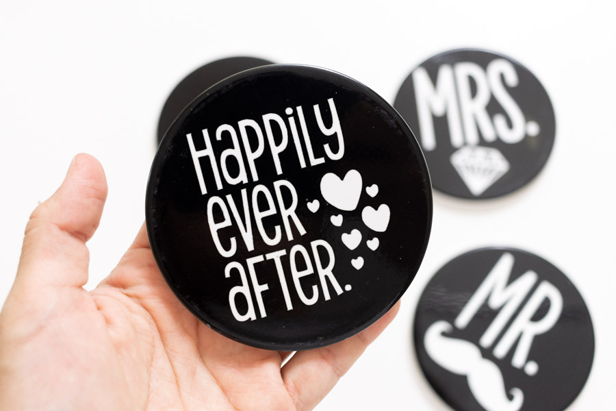 happily ever after cricut ceramic coaster