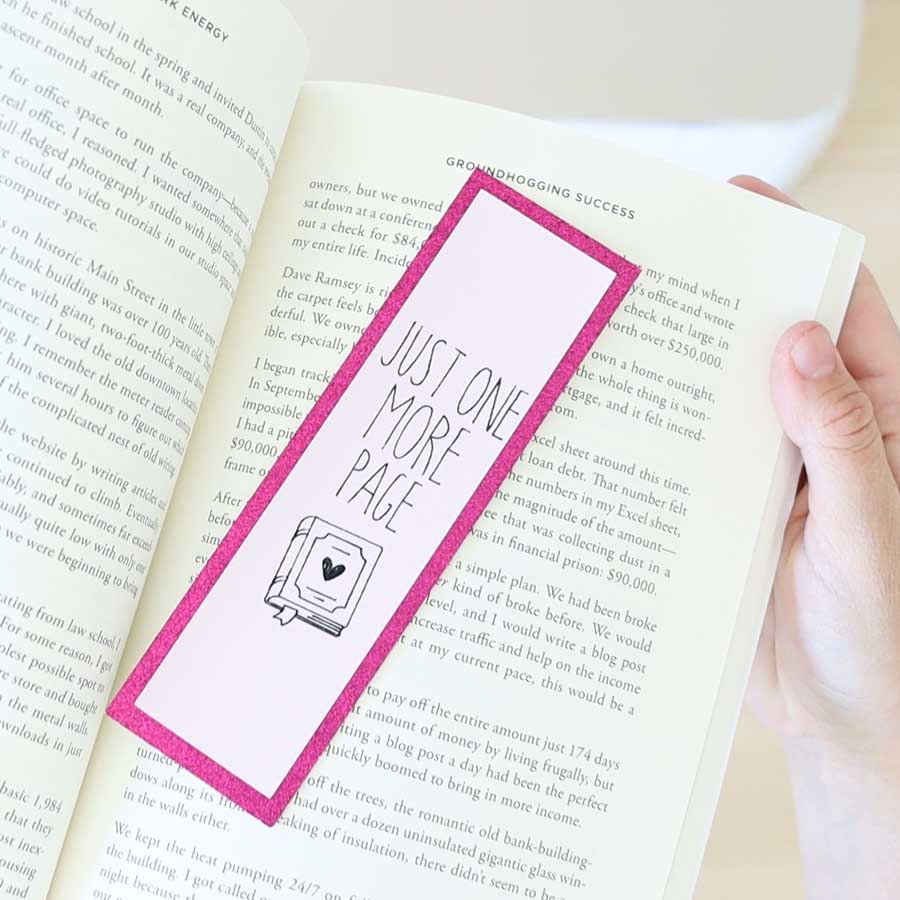 Just one more page bookmark made with cricut