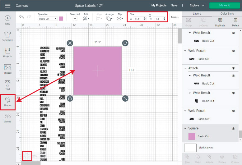 adding a mat template in cricut design space