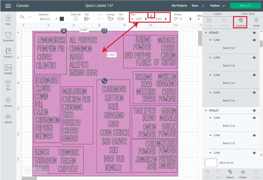 resizing weeding box in cricut design space