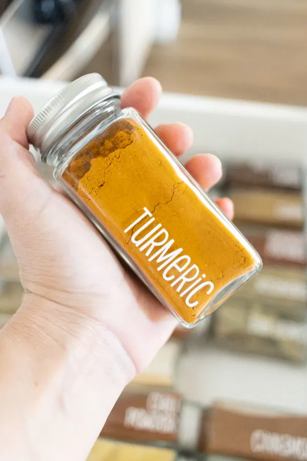 turmeric spice jar made with cricut