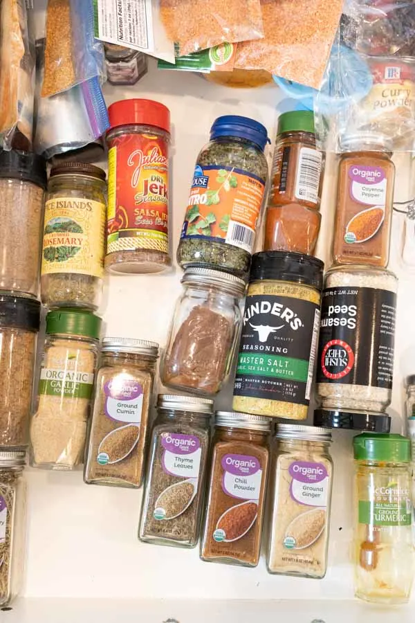 spice jar drawer before 