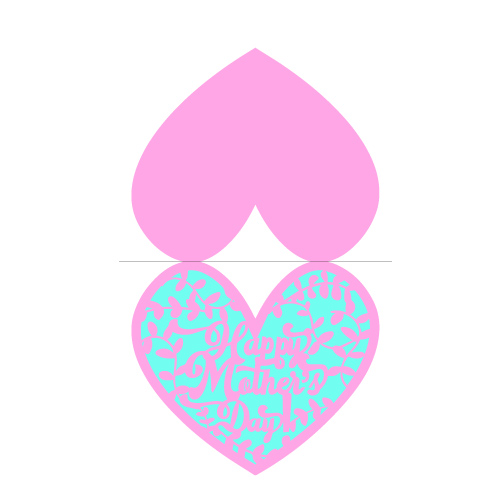 happy mother's day card (heart shape) free svg template