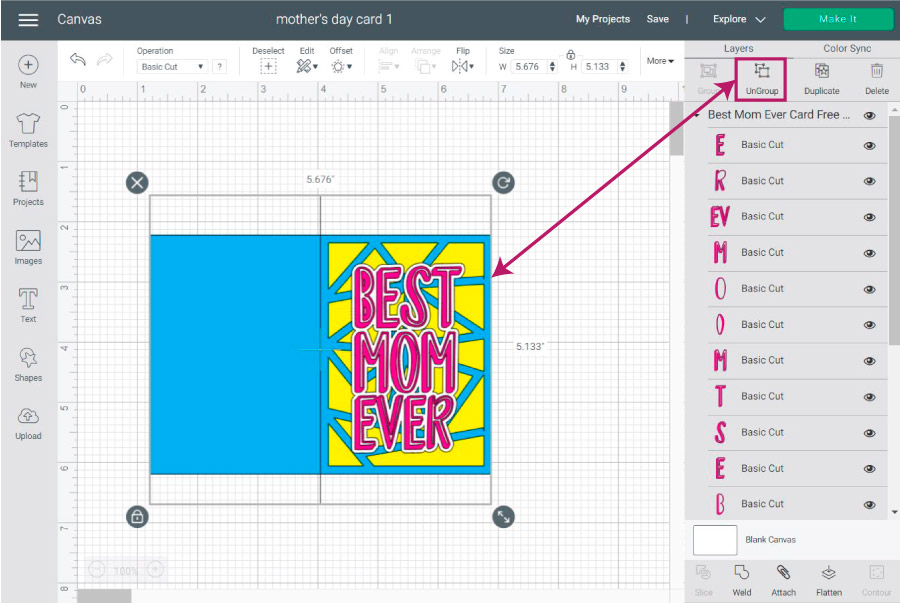 organize file in cricut design space