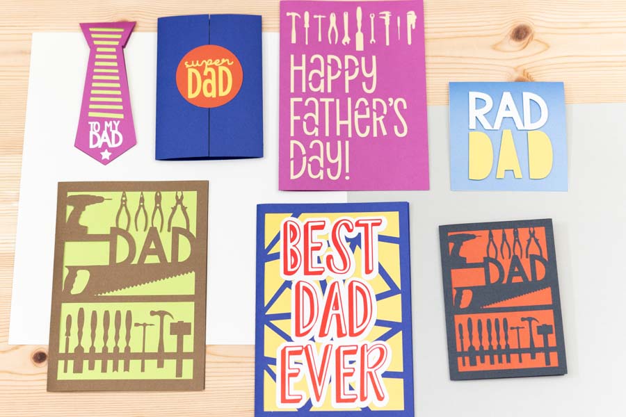 assorted father's day made with cricut machine.