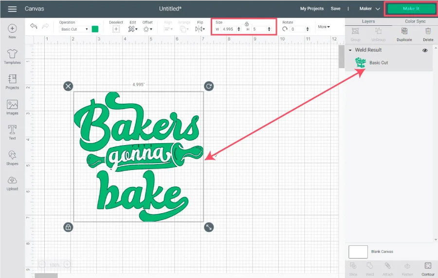 resize in cricut design space