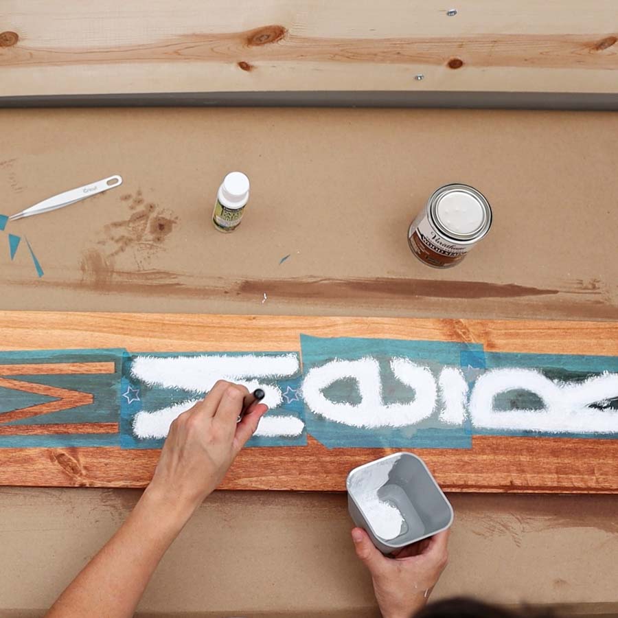 painting wood with stencil brush