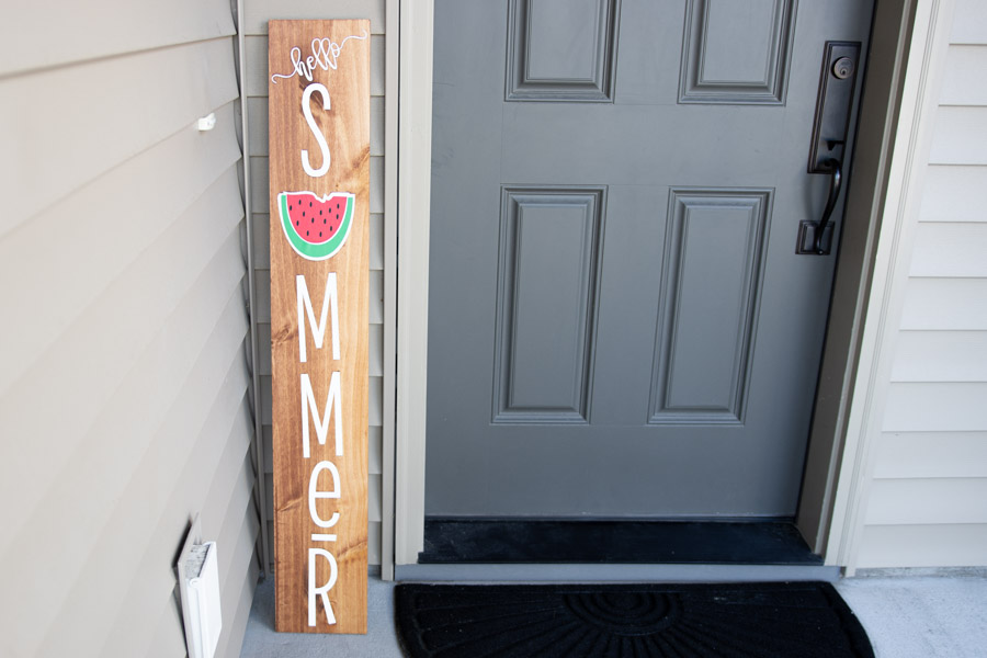 front door (porch) wooden sign made with cricut machine 