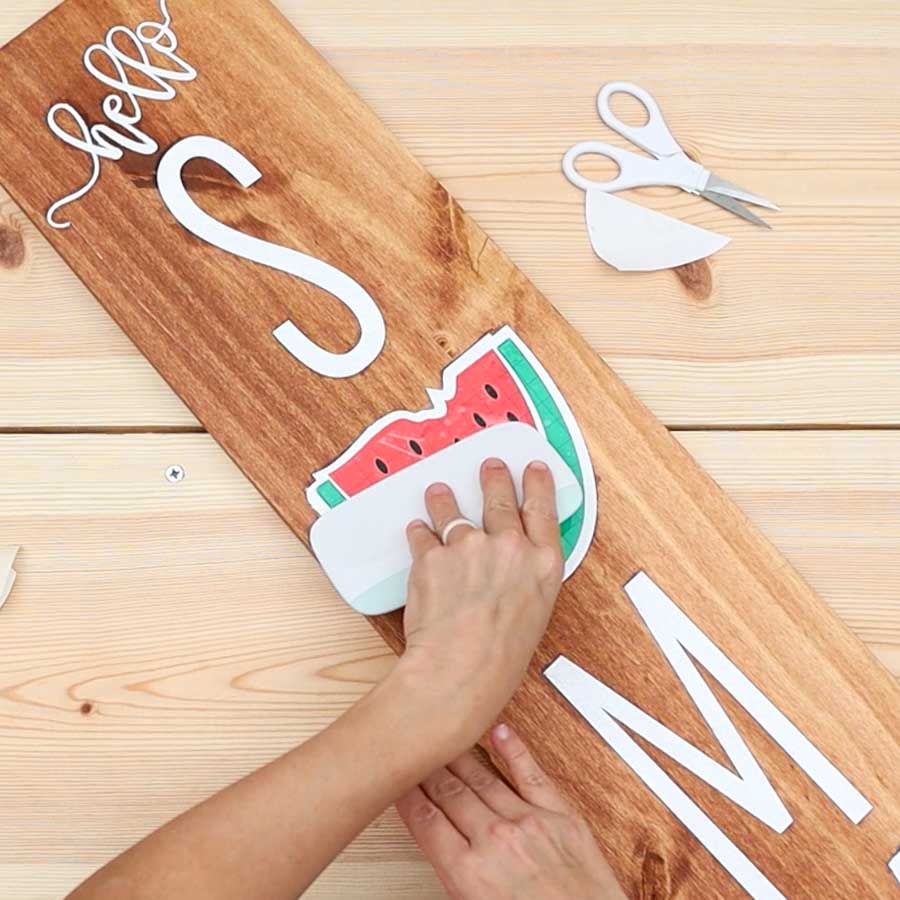 transferring adhesive vinyl to painted wood 