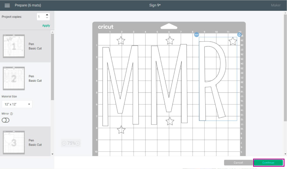 mat preview before cutting stencil