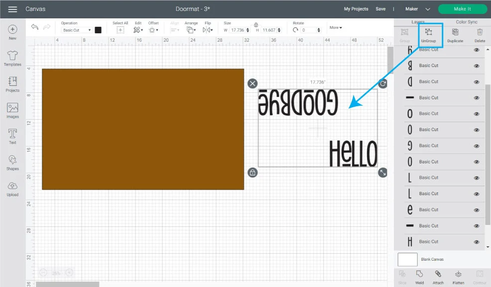 edit upload in design space