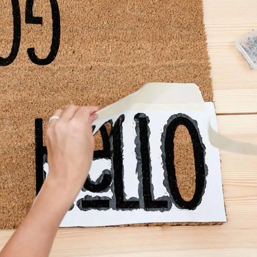 removing freezer paper from doormat