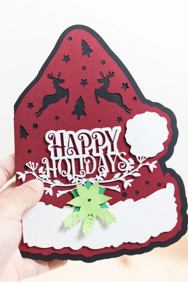 santa hat card front