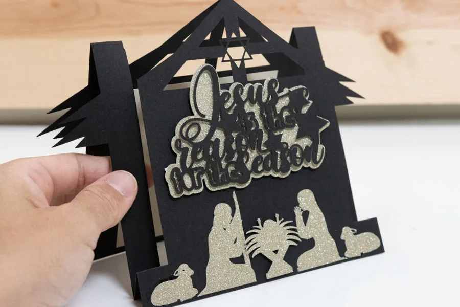 christmas manger pop up card