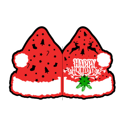 santa hat christmas card free svg