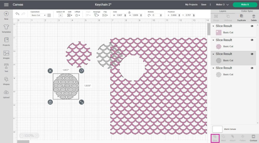 sliced mermaid scales in design space