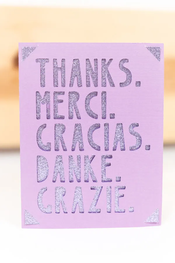 thanks merci gracias danke cut out card