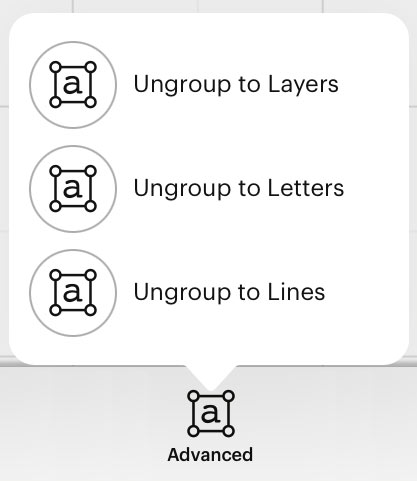 advance icon in cricut design space app.