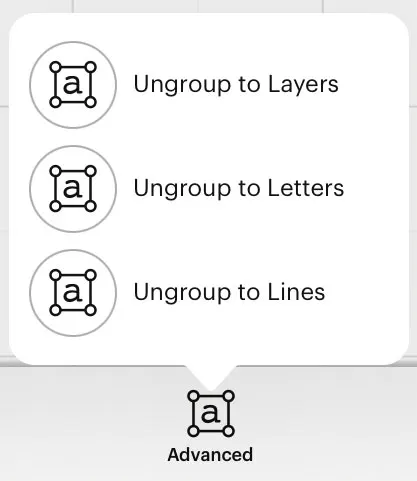 advance icon in cricut design space app.