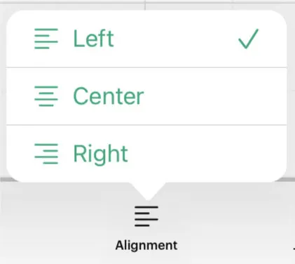 align text icon in design space a[[