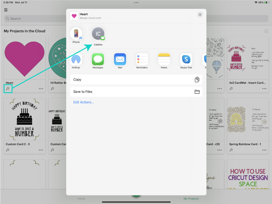 share a project in cricut design space