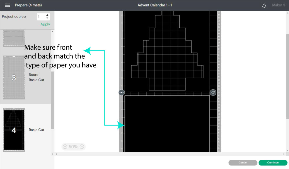 organizing files on cutting mat in design space