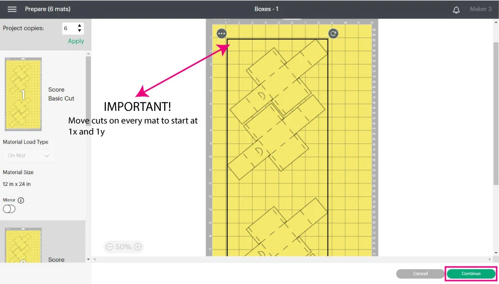 moving objects on cricut mat