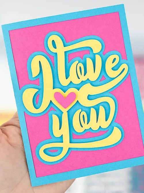 Front of "I love you" card