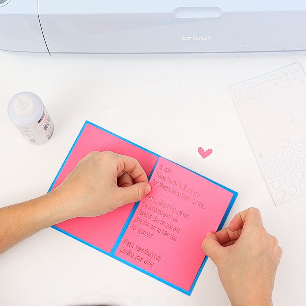 gluing rectangles inside card.