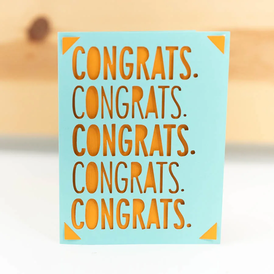 congrats card made with cricut