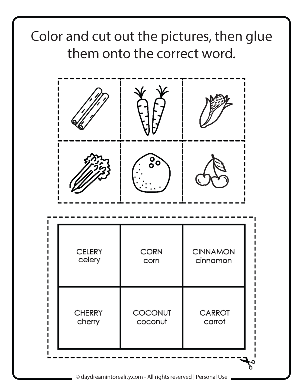 Letter C memory game  free printable